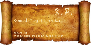 Komlósy Piroska névjegykártya