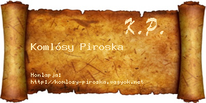 Komlósy Piroska névjegykártya