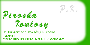 piroska komlosy business card