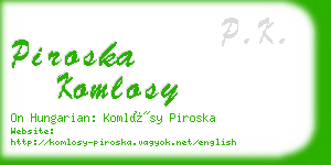 piroska komlosy business card